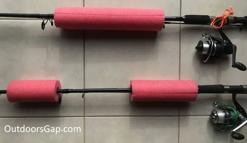 DIY pool noodles for fishing rods