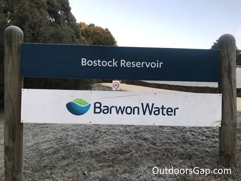 Bostock Reservoir sign for main entrance