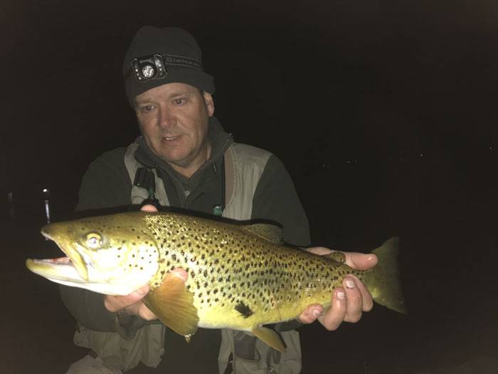 Brown trout caught using a mudeye at Lake Wendouree.
