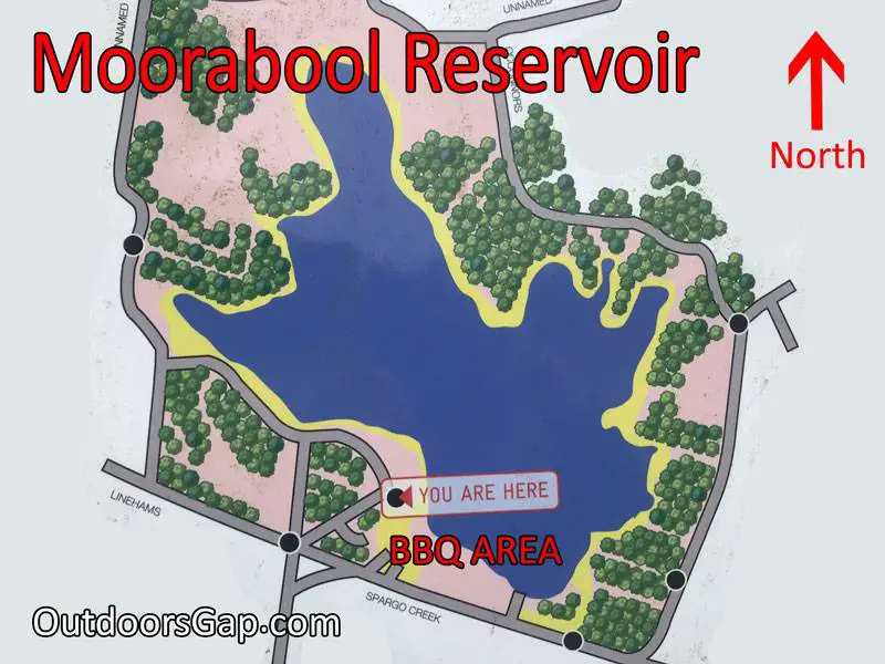 Moorabool Reservoir map