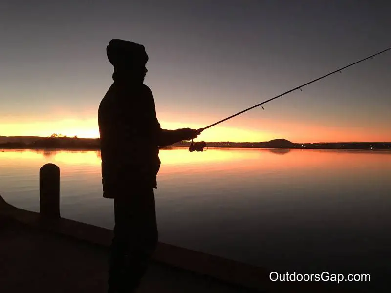 Ballarat fishing at Lake Wendouree of a morning