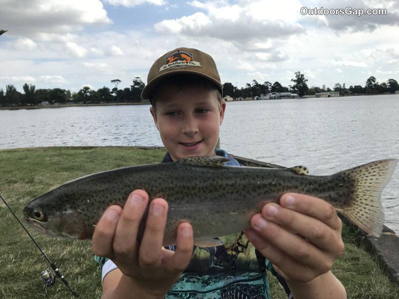 rainbow trout caught fishing at Lake Wendouree
