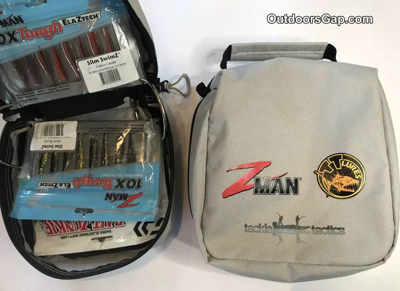 Z-man fishing binder for storing soft plastics.