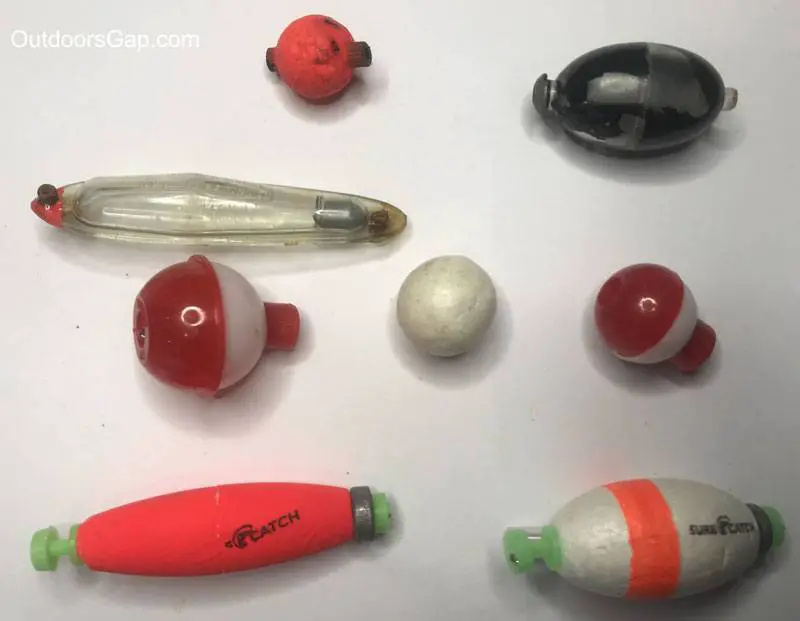 Types of fishing floats.