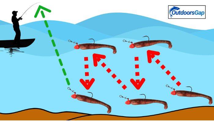 Hop fishing method with soft plastics